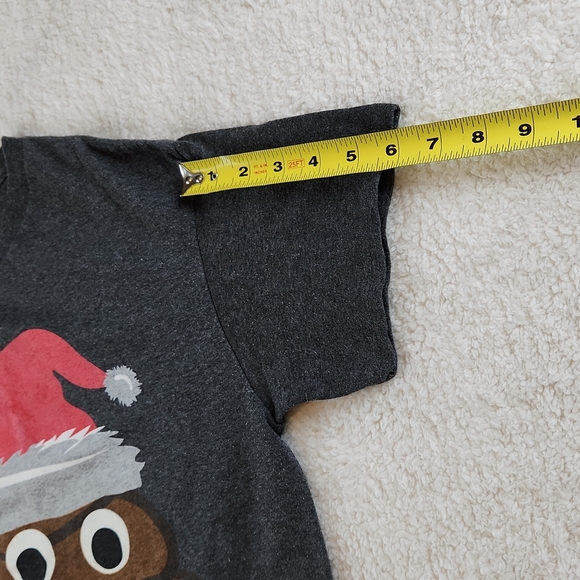 Poop emoji Christmas tshirt Mens S. So fun!!! Black brown red white - Picture 5 of 6